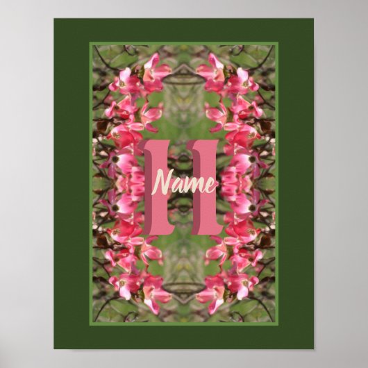 Individuelles Monogramm Ihr Anfangsbuchstabe Name Poster (Vorne)