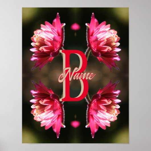 Individuelles Monogramm Ihr Anfangsbuchstabe Name Poster (Vorne)