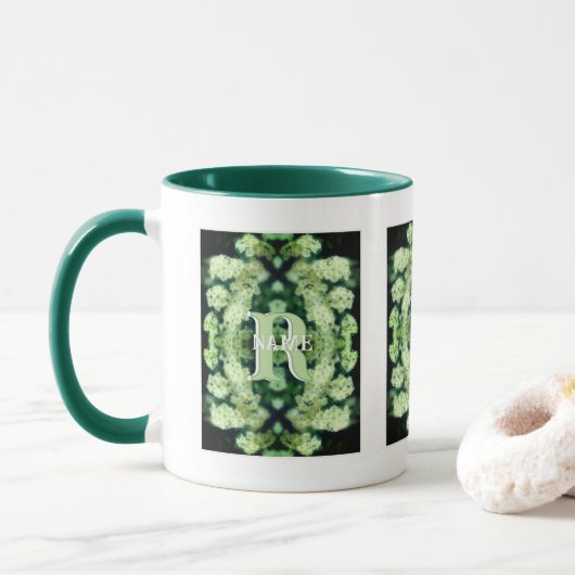 Individuelles Monogramm Ihr Anfangsbuchstabe Name Tasse (Mit Donut)