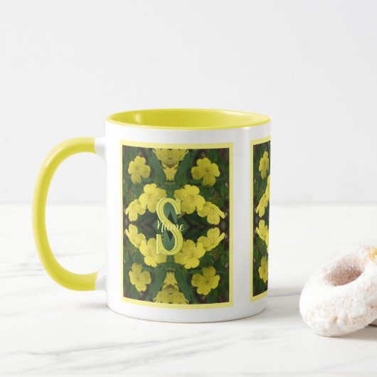 Individuelles Monogramm Ihr Anfangsbuchstabe Name Tasse (Mit Donut)