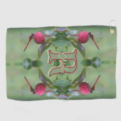Individuelles Monogramm Ihr Anfangsname Libellenku Golfhandtuch (Horizontal)