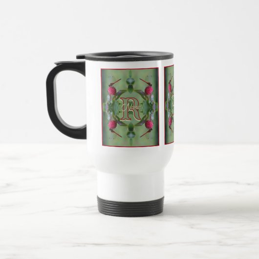 Individuelles Monogramm Ihr Anfangsname Libellenku Reisebecher (Links)