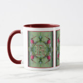 Individuelles Monogramm Ihr Anfangsname Libellenku Tasse (Links)