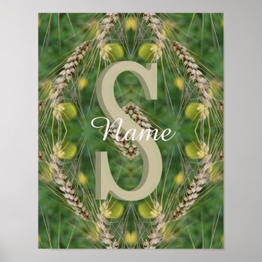 Individuelles Monogramm Ihr Anfangsname Natur Poster (Vorne)
