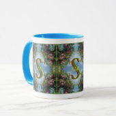 Individuelles Monogramm Ihr Anfangsname Rote Äpfel Tasse (Vorderseite Links)