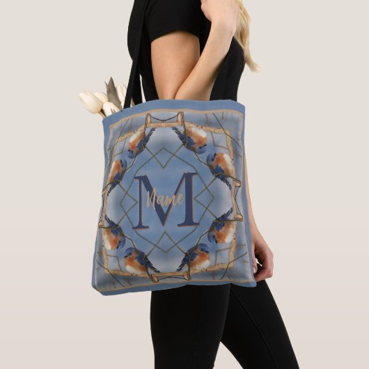 Individuelles Monogramm Ihre Anfangsbuchstabe Blue Tasche (Von Nahem)