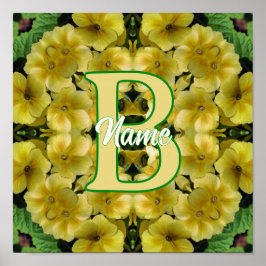 Individuelles Monogramm Ihre Anfangsbuchstabe Prim Poster