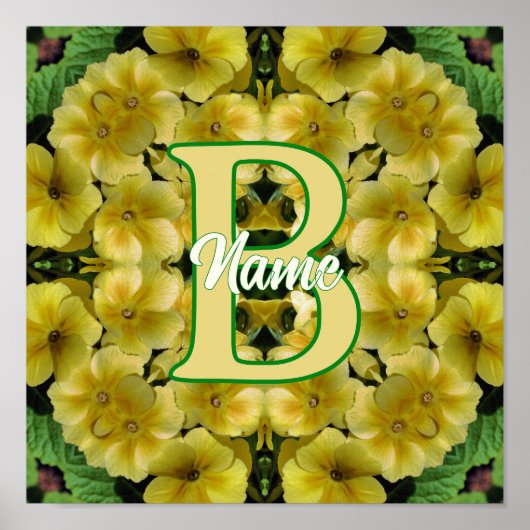 Individuelles Monogramm Ihre Anfangsbuchstabe Prim Poster (Vorne)