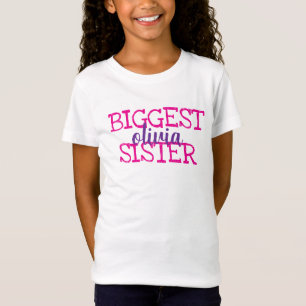Individuelles Monogramm Mädchen passende Schwester T-Shirt