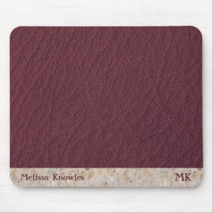 Individuelles Monogramm Männlich Modern Burgunderr Mousepad