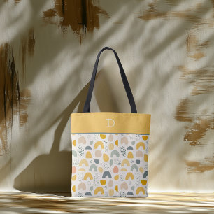Individuelles Monogramm mit abstraktem Bogenmuster Tasche