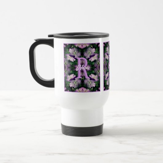 Individuelles Monogramm mit Ihrem Anfangsbuchstabe Reisebecher (Links)