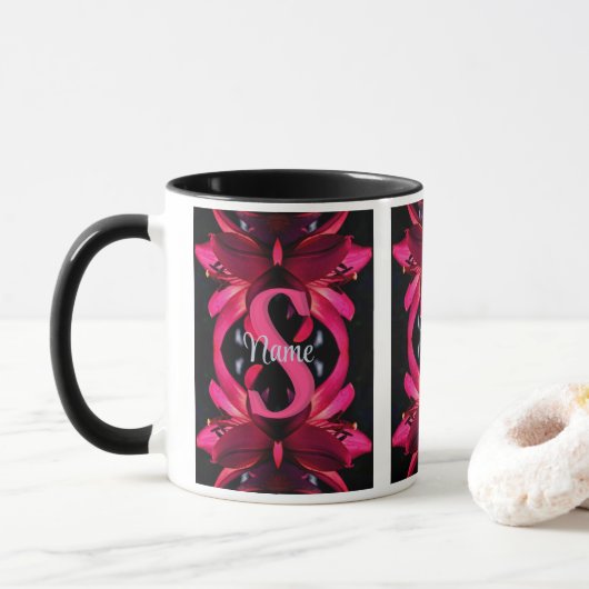 Individuelles Monogramm mit Ihrem Anfangsbuchstabe Tasse (Mit Donut)