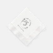 Individuelles Monogramm Name & Datum Elegante Hoch Serviette (Ecke)