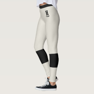 Individuelles Monogramm Name Klassisch Haferflocke Leggings