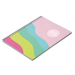 Individuelles monogramm Regenbogen-modisches farbi Notizblock