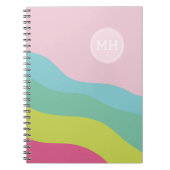 Individuelles monogramm Regenbogen-modisches farbi Notizblock (Vorderseite)
