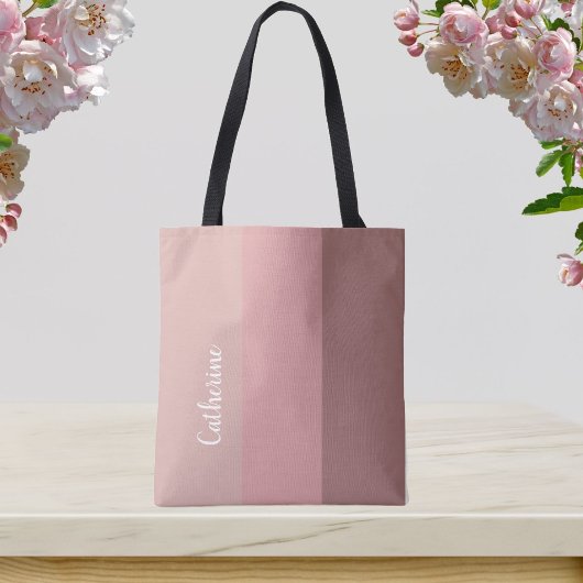 Individuelles Monogramm, rosa Tri-Ton, Schrift-Typ Tasche