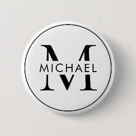 Individuelles Monogramm Stilvoller Knopf Moderner  Button