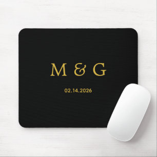Individuelles Monogramm und Datum Personalisiert S Mousepad