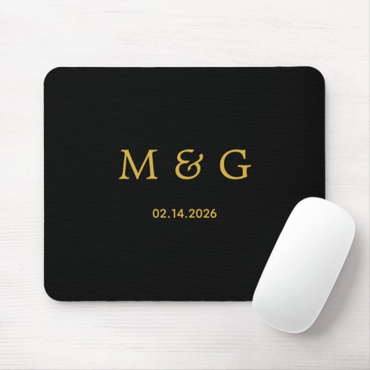 Individuelles Monogramm und Datum Personalisiert S Mousepad (Mit Mouse)