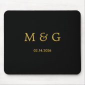 Individuelles Monogramm und Datum Personalisiert S Mousepad (Vorne)