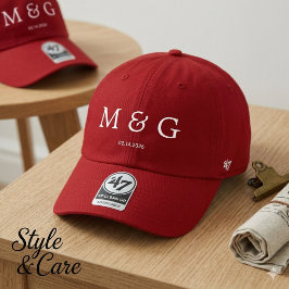 Individuelles Monogramm und Datum Personalisierte  Truckerkappe
