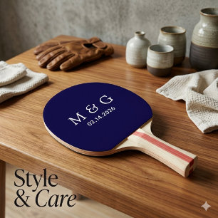 Individuelles Monogramm und Datum Personalisiertes Tischtennis Schläger