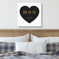Individuelles Monogramm und Datumssymbol der Liebe