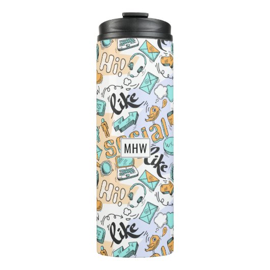 Individuelles Monographie-Muster für Social Media Thermosbecher (Vorderseite)