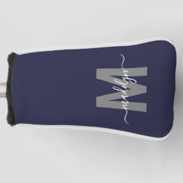 Individuelles Navy Blau Monogramm Golf Headcover