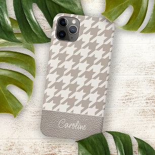 Individuelles neutrales Ivory Taupe Hahnentrittmus Case-Mate iPhone Hülle