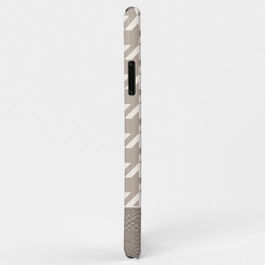 Individuelles neutrales Ivory Taupe Hahnentrittmus Case-Mate iPhone Hülle (Hinten/Rechts)