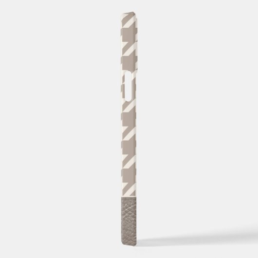 Individuelles neutrales Ivory Taupe Hahnentrittmus iPhone Hülle (Rechte Seite)