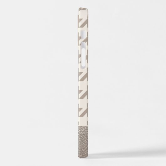 Individuelles neutrales Ivory Taupe Hahnentrittmus iPhone Hülle (Linke Seite)