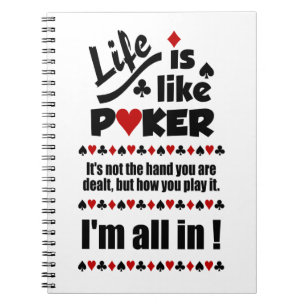 Individuelles Notebook für LIFE LIKE POKER Notizblock
