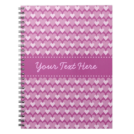 Individuelles Notebook mit rosa Herzen Notizblock (Vorderseite)