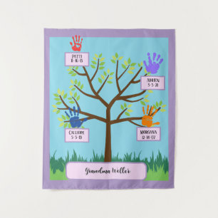 Individuelles Oma-Geschenk Namen der Enkelkinder G Wandteppich