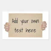 Individuelles Pappprotestzeichen Rechteckiger Aufkleber (Vorderseite)