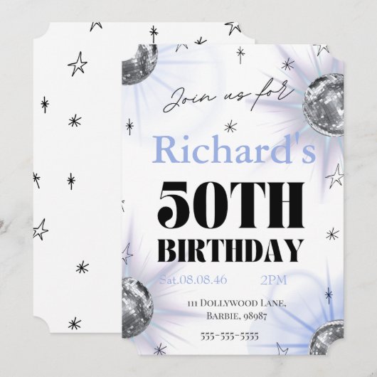 individuelles personalisiertes Foto 50. Geburtstag Save The Date (Vorne/Hinten)