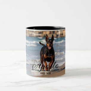 Individuelles personalisiertes Haustier-Gedenken Zweifarbige Tasse