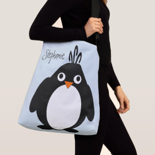 Individuelles Pinguin-Design Tragetaschen Mit Langen Trägern