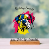 Individuelles Pop Art Bulldog Design Acrylschild (Neutral)