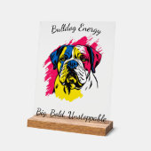 Individuelles Pop Art Bulldog Design Acrylschild (Winkel)