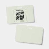 Individuelles QR-Code-Geschäftsname-Vorlage Ausweis (Vorder- & Rückseite)