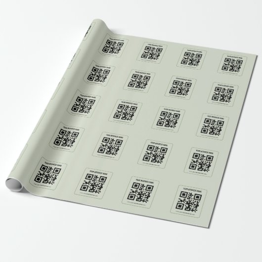 Individuelles QR-Code-Geschäftsname-Vorlage Geschenkpapier (Ungerollt)