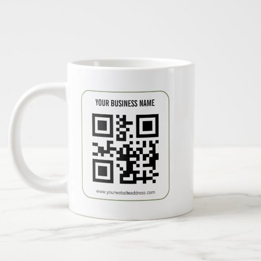 Individuelles QR-Code-Geschäftsname-Vorlage Jumbo-Tasse (Links)
