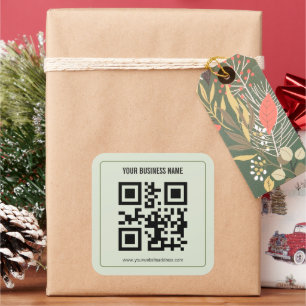 Individuelles QR-Code-Geschäftsname-Vorlage Quadratischer Aufkleber