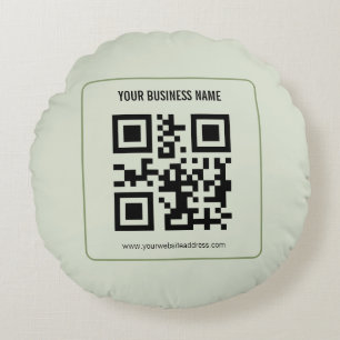 Individuelles QR-Code-Geschäftsname-Vorlage Rundes Kissen