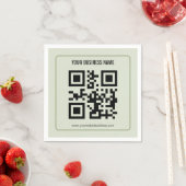 Individuelles QR-Code-Geschäftsname-Vorlage Serviette (Beispiel)
